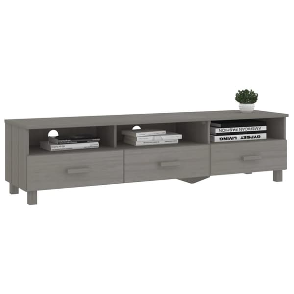 Tv-bänk HAMAR ljusgrå 158x40x40 cm massiv furu - Tvbänk - Tvbänkar - Home & Living