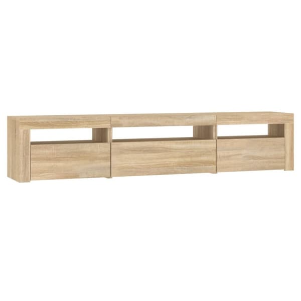 Tv-bord med LED-lys 195x35x40 cm sonoma-eg - Tv-skab - Tv-skabe - Home & Living