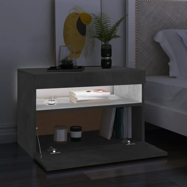 TV-bänk med LED-belysning 2 delar betonggrå 60x35x40 cm - TV-skåp - TV-skåp Med Lysdiod - Home & Living