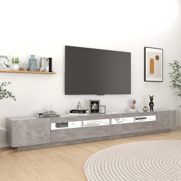 Tv-skab med LED-lys 300x35x40 cm betongrå - Tv-skab - Tv-skabe - Home & Living