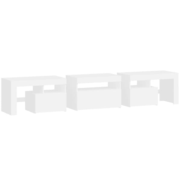 Tv-skab med LED-lys 200x36,5x40 cm hvid - Tv-skab - Tv-skabe - Home & Living