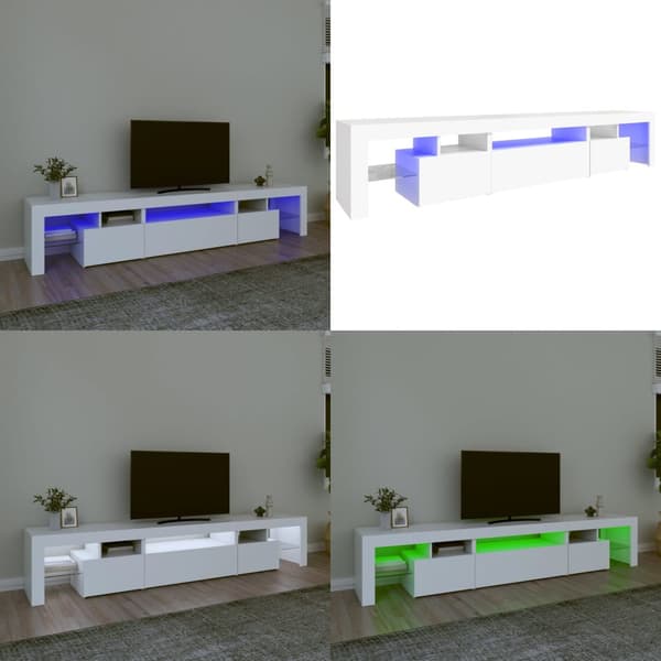 Tv-bänk med LED-belysning Vit 215x36,5x40 cm - TV-bänk - TV-bänkar - Home & Living