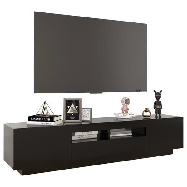 Tv-skab med LED-lys 180x35x40 cm sort - Tv-skab - Tv-skabe - Home & Living