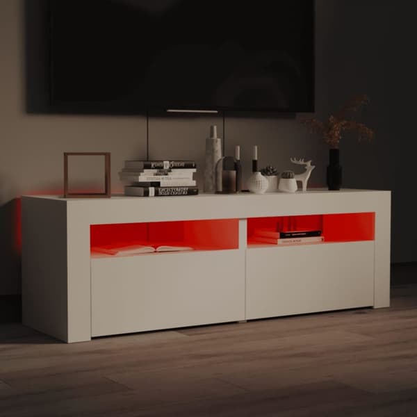 Tv-skab med LED-lys 120x35x40 cm hvid - Tv-skab - Tv-skabe - Home & Living