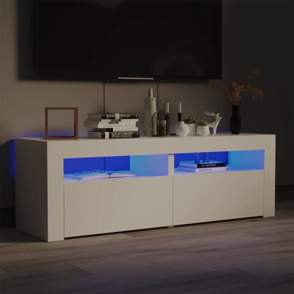 Tv-skab med LED-lys 120x35x40 cm hvid - Tv-skab - Tv-skabe - Home & Living
