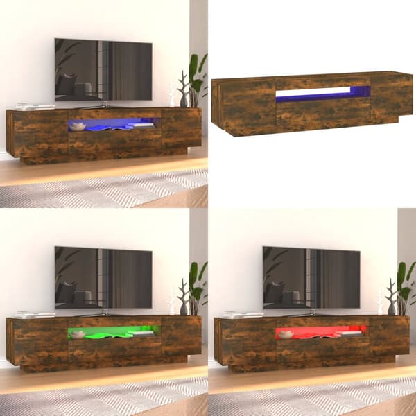 TV-taso LED-valoilla savutammi 160x35x40 cm - TV-taso - TV-tasot - Home & Living