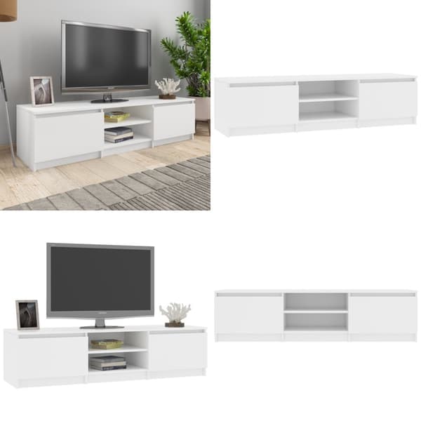 Tv-bänk vit 140x40x35,5 cm konstruerat trä - Tvbänk - Tvbänkar - Home & Living