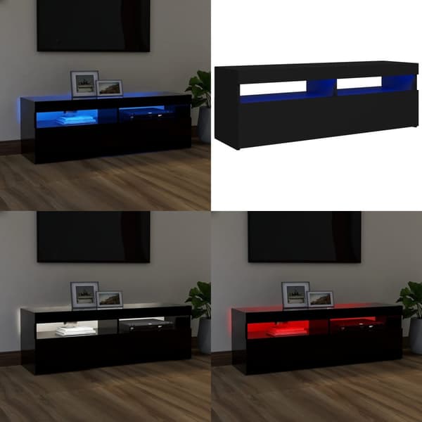 Tv-bord med LED-lys 120x35x40 cm sort - Tv-skab - Tv-skabe - Home & Living