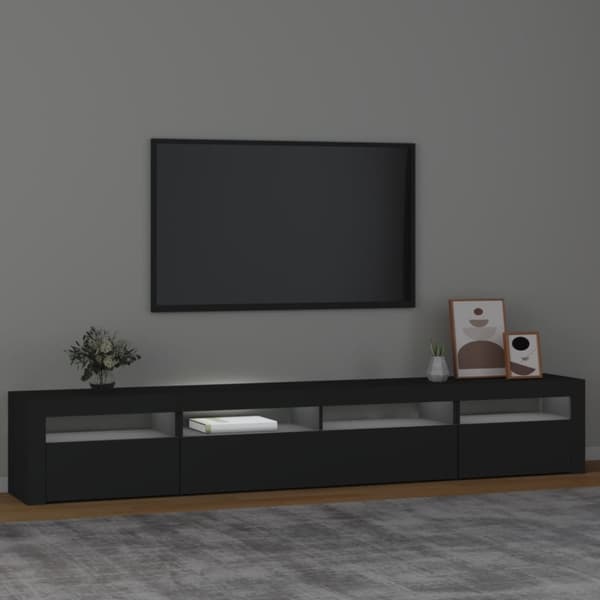 Tv-bänk med LED-belysning Svart 240x35x40 cm - TV-bänk - TV-bänkar - Home & Living