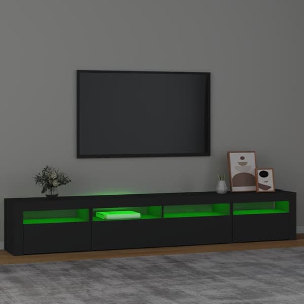 Tv-bänk med LED-belysning Svart 240x35x40 cm - TV-bänk - TV-bänkar - Home & Living