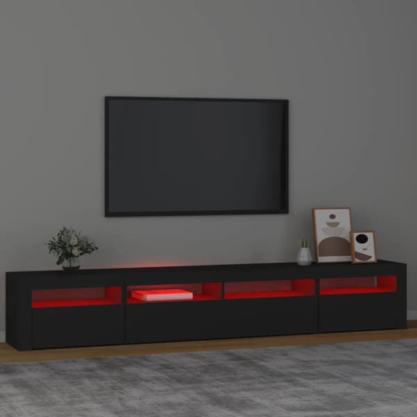 Tv-bänk med LED-belysning Svart 240x35x40 cm - TV-bänk - TV-bänkar - Home & Living