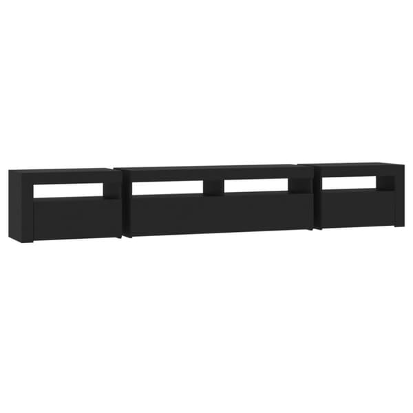 Tv-bänk med LED-belysning Svart 240x35x40 cm - TV-bänk - TV-bänkar - Home & Living
