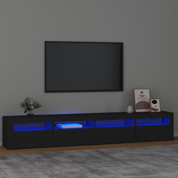 Tv-bänk med LED-belysning Svart 240x35x40 cm - TV-bänk - TV-bänkar - Home & Living