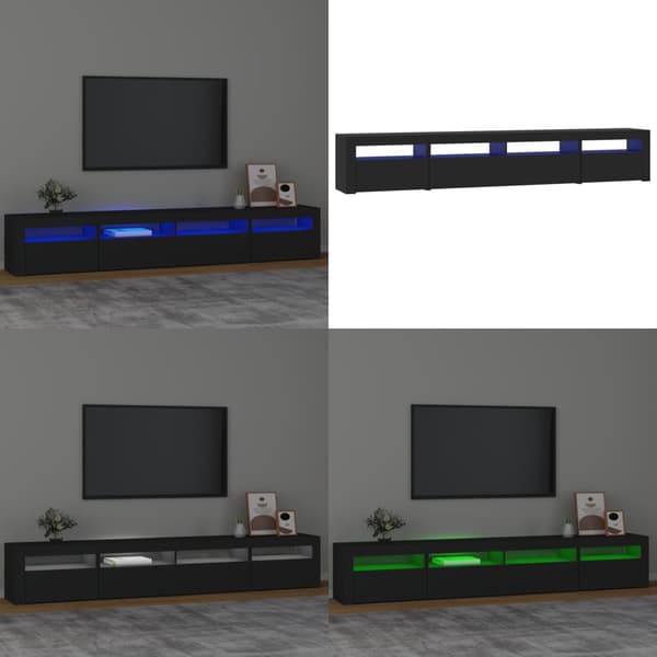 Tv-bänk med LED-belysning Svart 240x35x40 cm - TV-bänk - TV-bänkar - Home & Living
