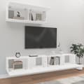 Miniatyrbild 4 av 8: Tv-skåp 3 delar vit konstruerat trä - TV-bänk - TV-bänkar - Home & Living