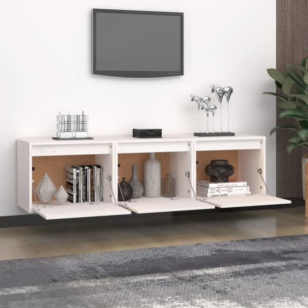 TV-tasot 3 kpl valkoinen täysi mänty - TV-taso - TV-tasot - Home & Living