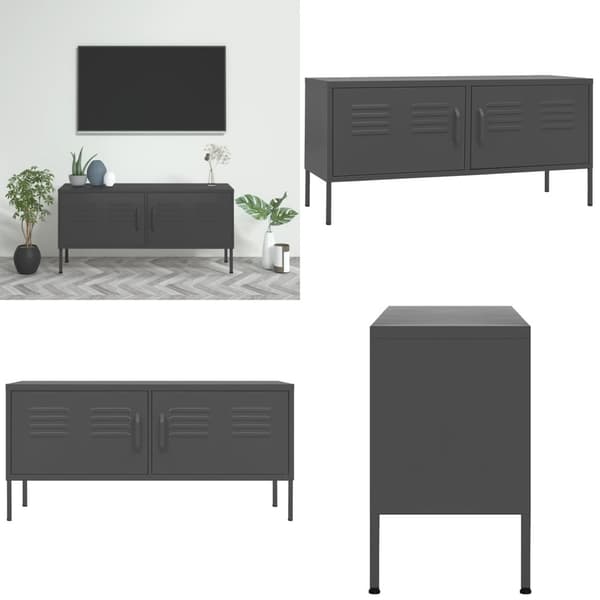Tv-skab 105x35x50 cm stål Antracitgrå - Tv-skab - Tv-skabe - Home & Living