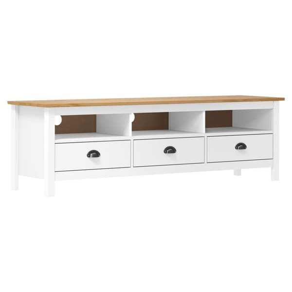TV-bänk Hill vit 158x40x47 cm massiv furu - TV-bänk - Tv-bänkar - Home & Living