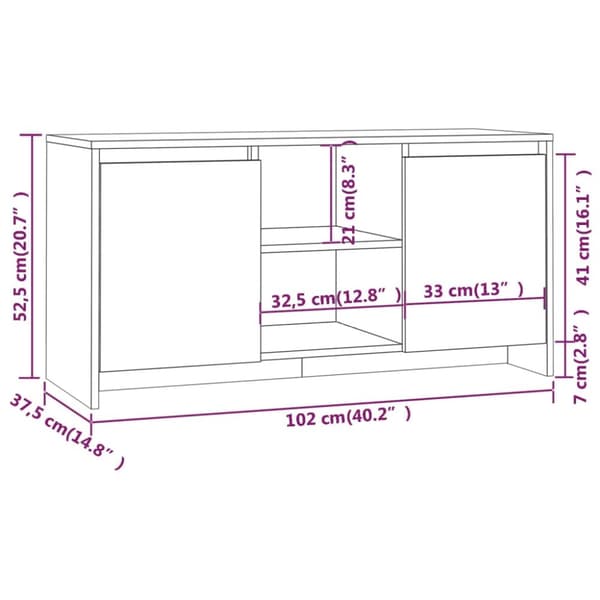TV-bänk vit 102x37,5x52,5 cm spånskiva - TV-skåp - TV-bänk - Home & Living