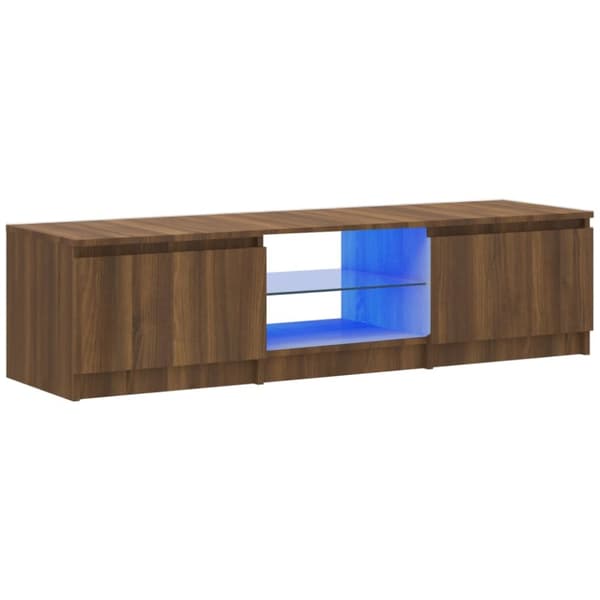 TV-taso LED-valoilla ruskea tammi 140x40x35,5 cm - TV-taso - TV-taso - Home & Living
