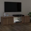 Pikkukuva 6 / 11: TV-taso LED-valoilla ruskea tammi 140x40x35,5 cm - TV-taso - TV-taso - Home & Living