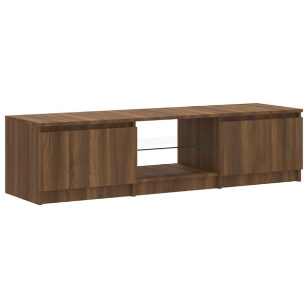 TV-taso LED-valoilla ruskea tammi 140x40x35,5 cm - TV-taso - TV-taso - Home & Living
