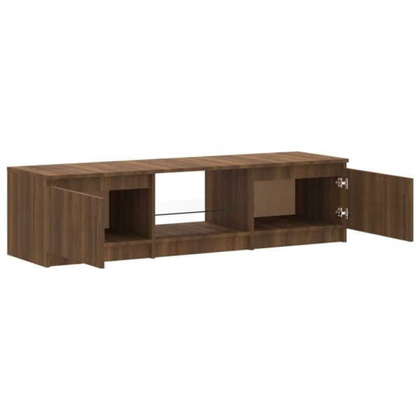 TV-taso LED-valoilla ruskea tammi 140x40x35,5 cm - TV-taso - TV-taso - Home & Living