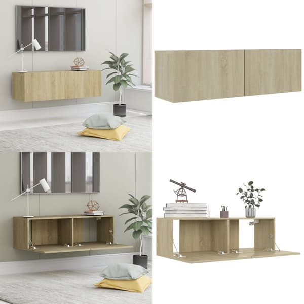 Tv-bord 100x30x30 cm konstrueret træ sonoma-eg - Tv-bord - Tv-borde - Home & Living