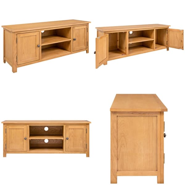 Tv-skab 110x35x44 cm massivt egetræ - Tv-skab - Tv-skabe - Home & Living