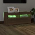 Miniatyrbillede 5 af 11: Tv-bord med LED-lys 90x35x40 cm brun egetræsfarve - Tv-bord - Tv-borde - Home & Living