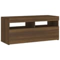 Miniatyrbillede 8 af 11: Tv-bord med LED-lys 90x35x40 cm brun egetræsfarve - Tv-bord - Tv-borde - Home & Living