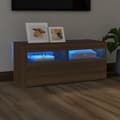 Miniatyrbillede 2 af 11: Tv-bord med LED-lys 90x35x40 cm brun egetræsfarve - Tv-bord - Tv-borde - Home & Living