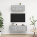 Miniatyrbillede 2 af 8: Tv-skabe 2 dele spånplade betongrå - Tv-skabssæt - Væghængt Tv-skab - Home & Living