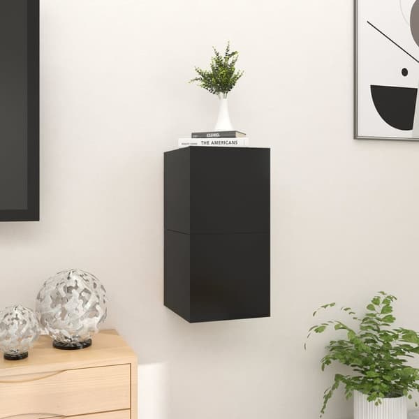 Väggmonterade tv-skåp 2 st svart 30,5x30x30 cm - TV-bänk - TV-bänkar - Home & Living