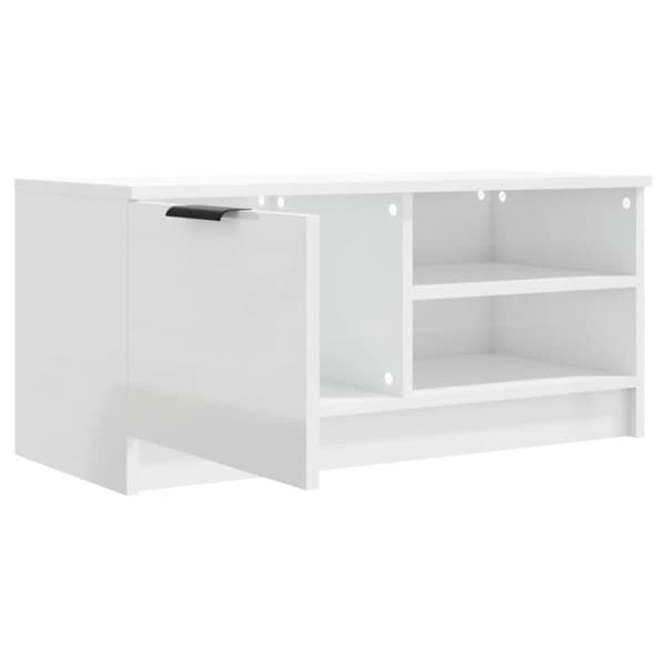 Tv-bänk vit högglans 80x35x36,5 cm konstruerat trä - Tv-bänk - Tv-bänkar - Home & Living