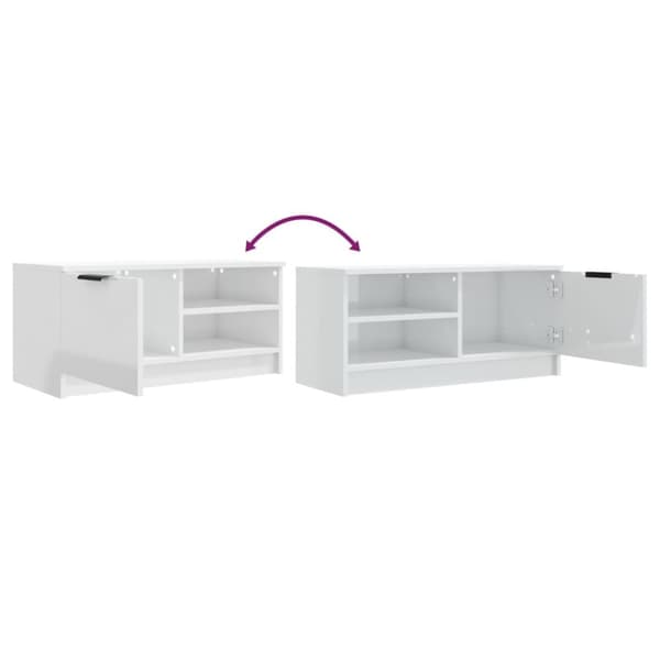 Tv-bänk vit högglans 80x35x36,5 cm konstruerat trä - Tv-bänk - Tv-bänkar - Home & Living