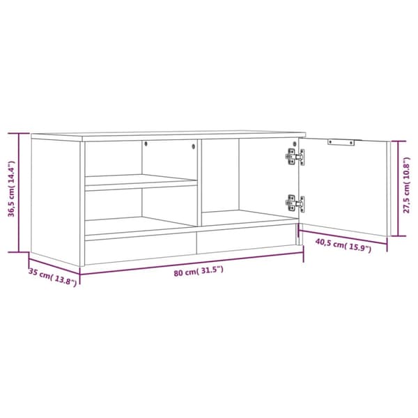 Tv-bänk vit högglans 80x35x36,5 cm konstruerat trä - Tv-bänk - Tv-bänkar - Home & Living
