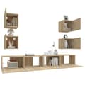Miniatyrbild 6 av 11: Tv-skåp 6 delar sonoma-ek konstruerat trä - TV-bänk - TV-bänkar - Home & Living