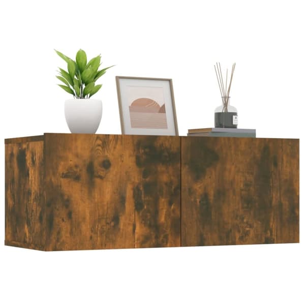 Tv-skabe 2 stk. 80x30x30 cm konstrueret træ røget egetræ - Tv-skab - Tv-skabe - Home & Living