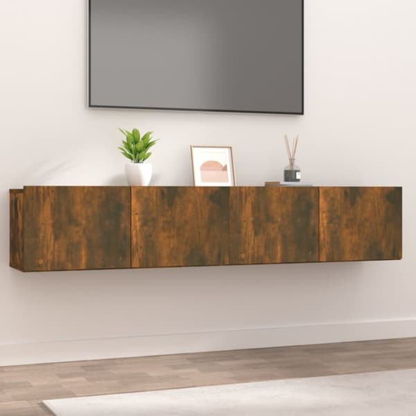 Tv-skabe 2 stk. 80x30x30 cm konstrueret træ røget egetræ - Tv-skab - Tv-skabe - Home & Living