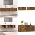 Miniatyrbillede 1 af 11: Tv-skabe 2 stk. 80x30x30 cm konstrueret træ røget egetræ - Tv-skab - Tv-skabe - Home & Living