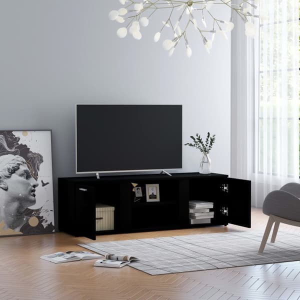 Tv-bord 120x34x37 cm konstrueret træ sort - Tv-skab - Tv-skabe - Home & Living