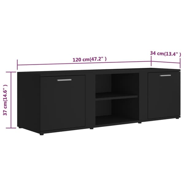 Tv-bord 120x34x37 cm konstrueret træ sort - Tv-skab - Tv-skabe - Home & Living