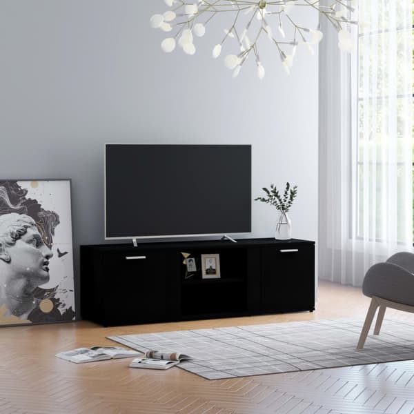 Tv-bord 120x34x37 cm konstrueret træ sort - Tv-skab - Tv-skabe - Home & Living