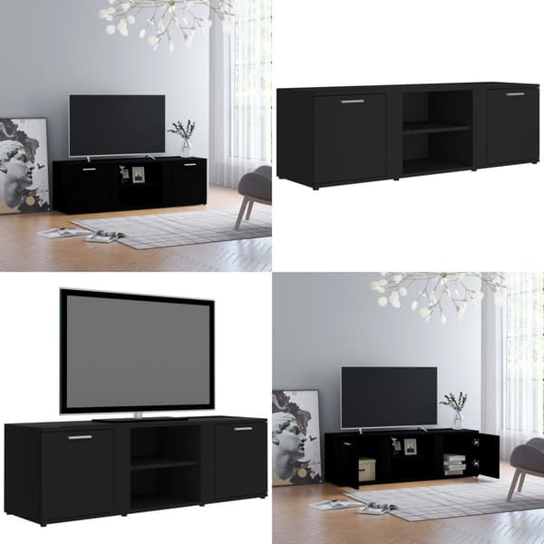 Tv-bord 120x34x37 cm konstrueret træ sort - Tv-skab - Tv-skabe - Home & Living
