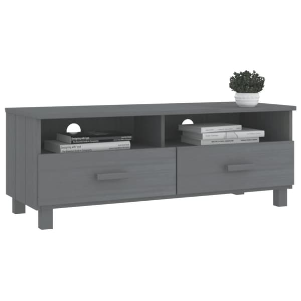 Tv-bänk HAMAR mörkgrå 106x40x40 cm massiv furu - Tvbänk - Tvbänkar - Home & Living