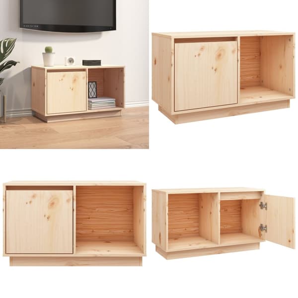 Tv-bord 74x35x44 cm massivt fyrretræ - Tv-bord - Tv-borde - Home & Living