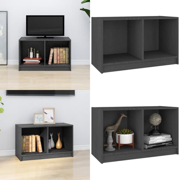Tv-bord 70x33x42 cm massivt fyrretræ grå - Tv-bord - Tv-borde - Home & Living