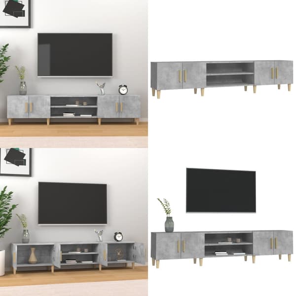 Tv-bord 180x31,5x40 cm konstrueret træ betongrå - Tv-skab - Tv-skabe - Home & Living