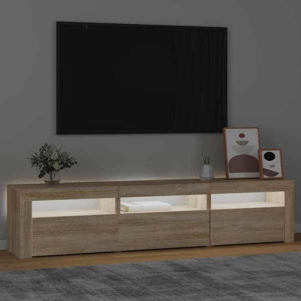 Tv-bänk med LED-belysning sonoma ek 180x35x40 cm - TV-bänk - TV-bänkar - Home & Living